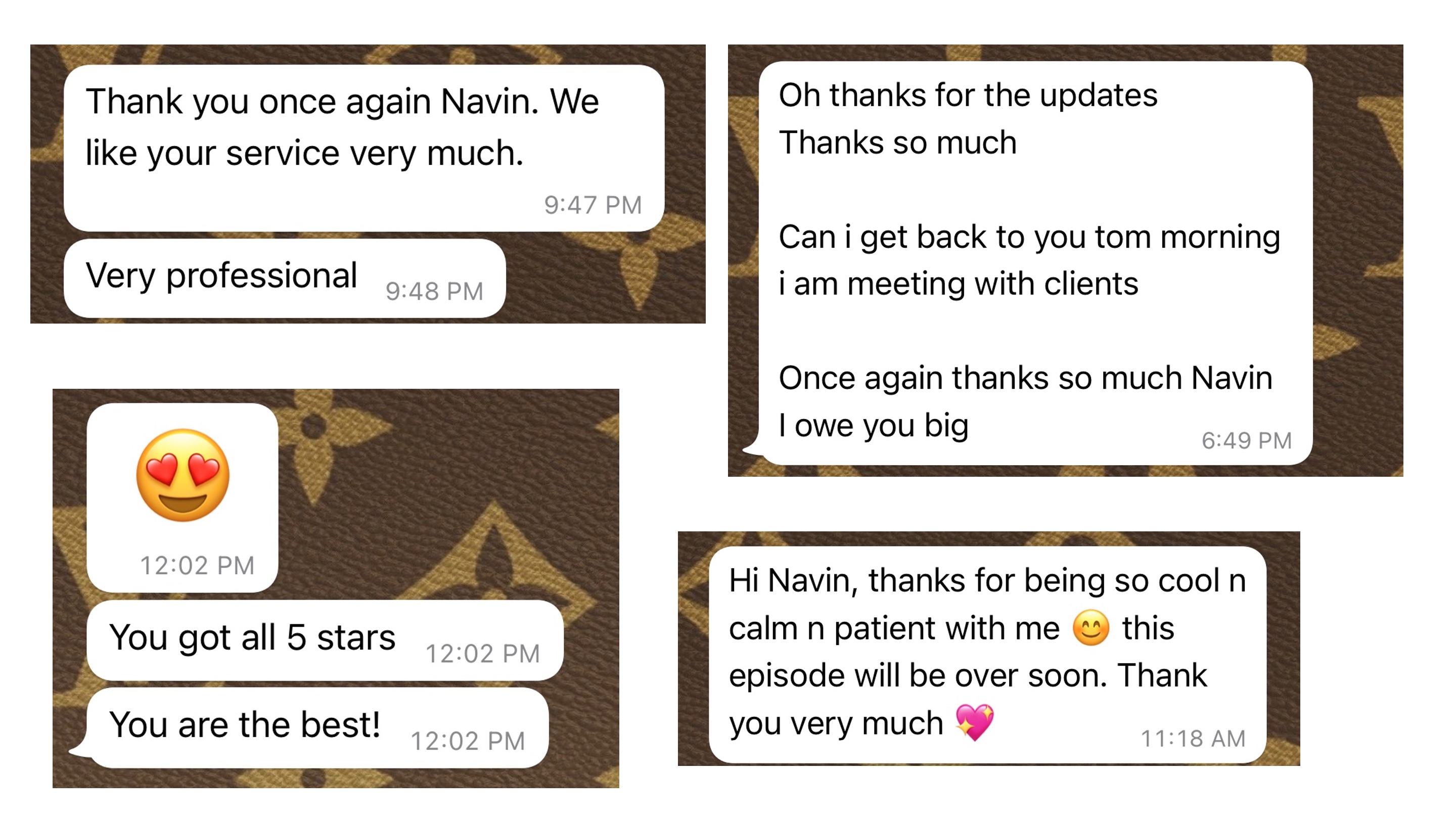 Reviews & Commendations from Multiple UHNW Clients