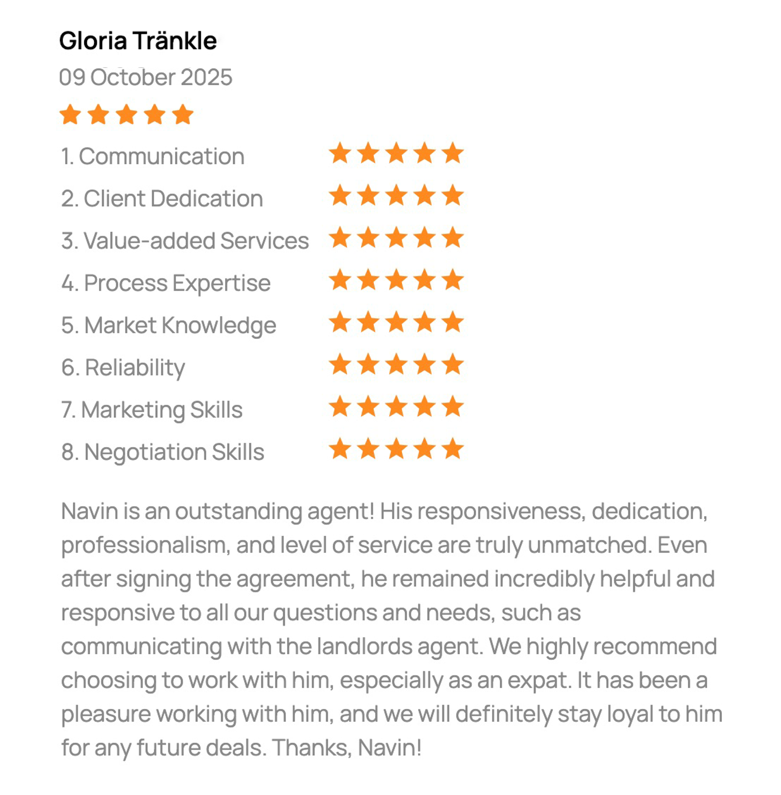 5 Stars Review by Gloria